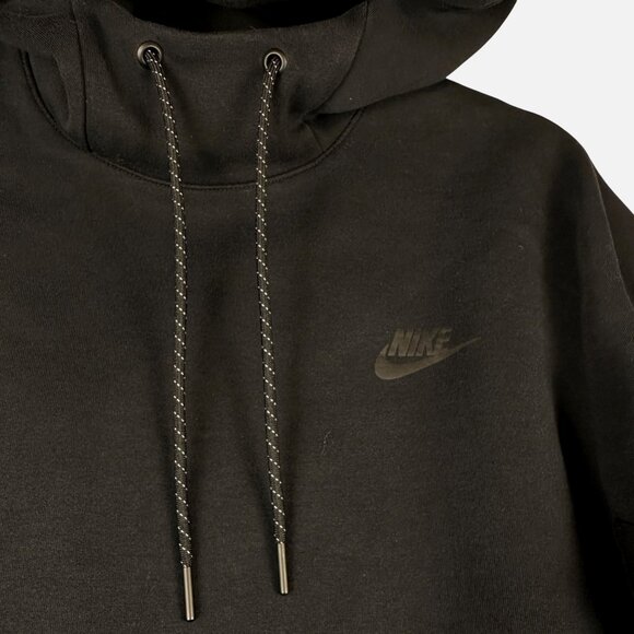 Nike Mens Sportswear Tech Fleece Hoodie M Black Zip Sleeve Pocket Gummy Logo - Picture 4 of 11